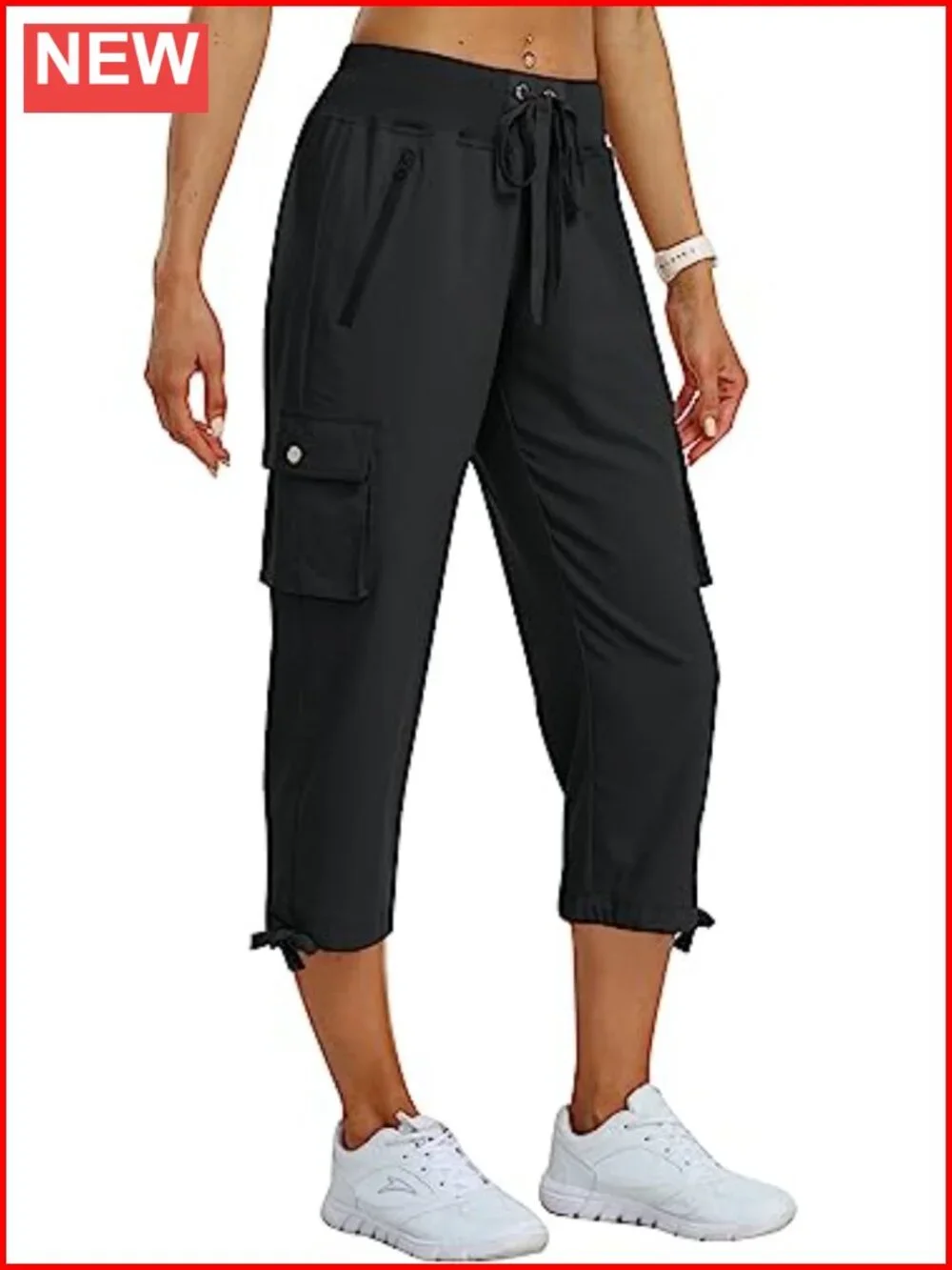 Cargo Capris Pants Loose Fit Hiking Quick Dry Travel